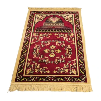 

Muslim Tassel Carpet Prayer Rug Anti-skid Blanket Living Room Islamic Prayer Mat Polyester Soft Retro Tassel Carpet Decor Rugs