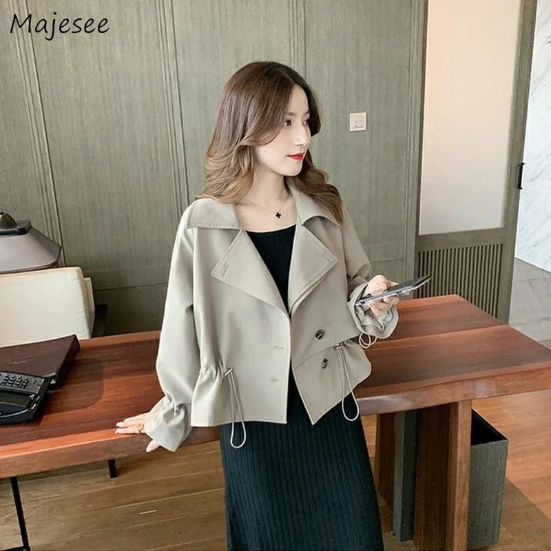 

Trench Women 6 Colors Office Lady Simple All-match New Designer Wind-proof Cozy Outwear Streetwear Korean Style Lady Hot Female