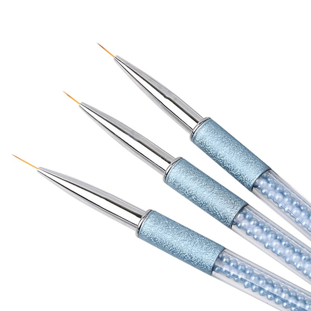 Искусства прозрачное стекло металлическая ручка Маникюрный Инструмент живопись ручка, кисточка для ногтей скульптуры цветок линии сетки Нескользящие акриловый Стразы для рисования