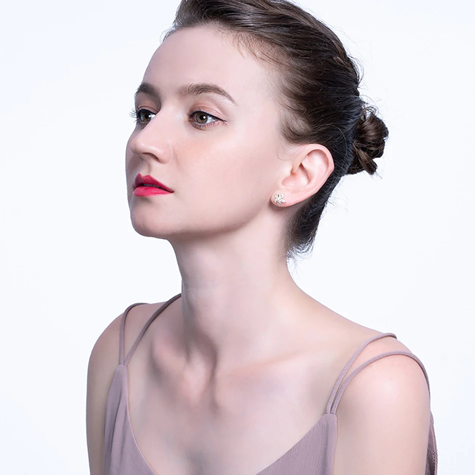 Effie queen, трендовые серьги, серебро, 925, Рождественская серия, серьги-гвоздики, AAAA, Cuibic Zircon, ювелирные изделия, рождественский подарок, BE170