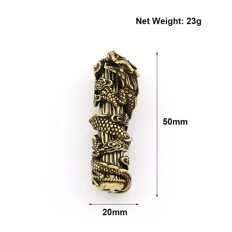 Винтажный медный Дракон столб ремесленные фигурки автомобильный брелок кулон Ретро латунь китайский фэн шуй орнамент домашний декор accessory