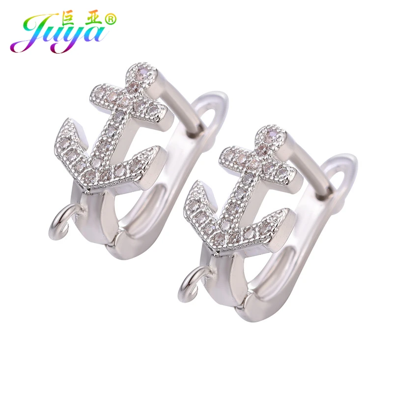 White Gold Juya DIY золотые/серебряные серьги, аксессуары, кубический цирконий, Leverback, обруч, серьги, крючки для модных сережек - Цвет: White Gold