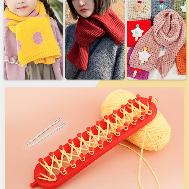 Multicolor Long And Round Shape DIY Sewing Tools Hat Knitter Knitting Loom  Kit Handmade Wool Scarf