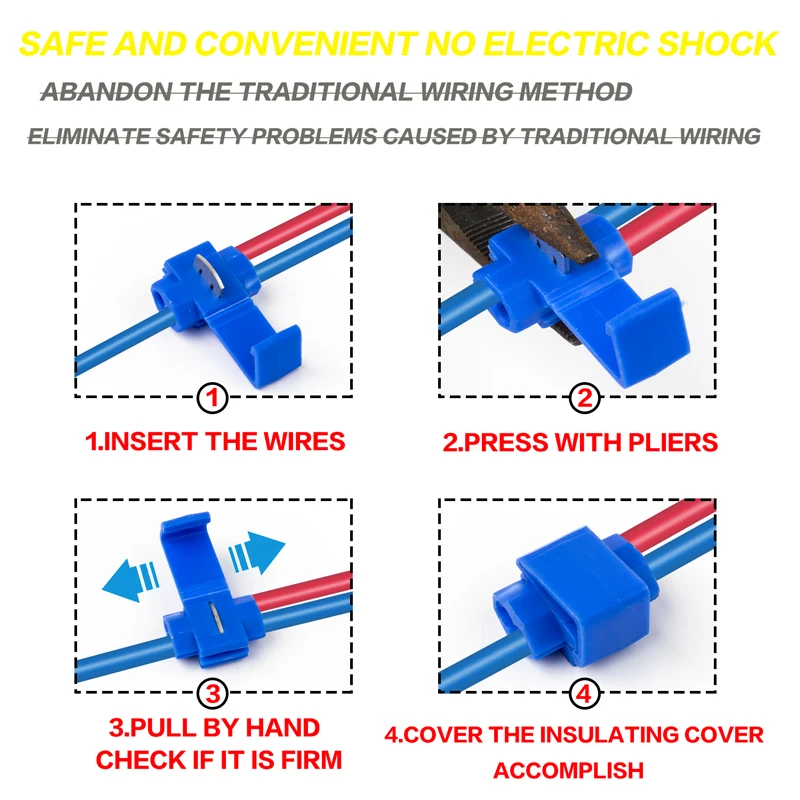 30/80/135PCS Boxed Quick Connect Clip Wire and Cable Crimp Separator Wire Connector Terminal Lip Clamp Soft Distributor