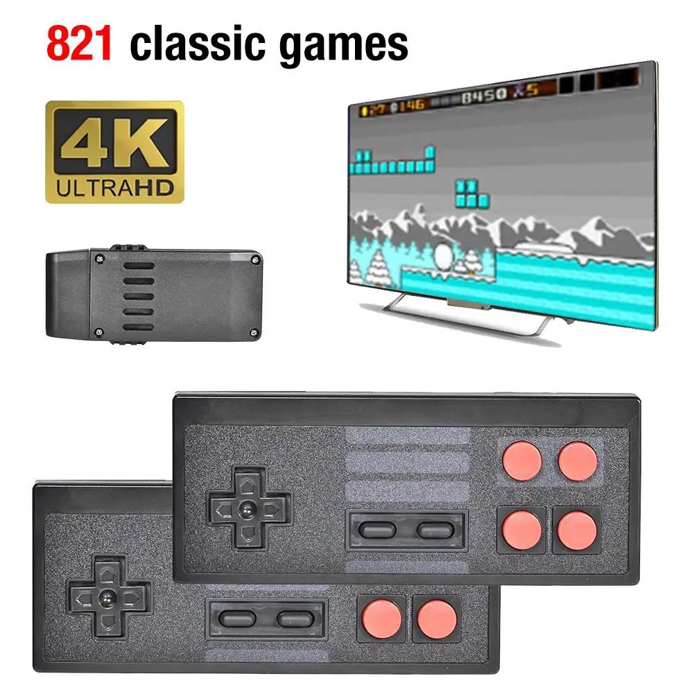 Новая игровая приставка 4K HDMI со встроенной 821 классическими играми 8 битная мини