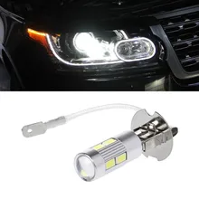 Ampoules LED H1 H3 6000K, 1 pièce, blanc, Super brillant, haute puissance, 10 SMD 5630, feu antibrouillard de conduite DRL, lampe automobile