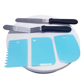 

Cake Decorating Turntable Set Icing Nozzles Spatula Display Stand Rotating Kit Brand New 2020