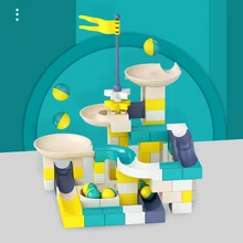 Детский день рождения сюрпризы мелкий мотор мастерство лабиринт, Шариковая дорожка строительные блоки пластиковая воронка слайд блок совместимый Knikkerbaan