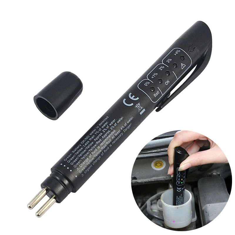 

New Best Brake Fluid Tester LED Car Vehicle Auto Automotive Testing Tool fluid tester Car Brake Fluid Tester Pen in stock