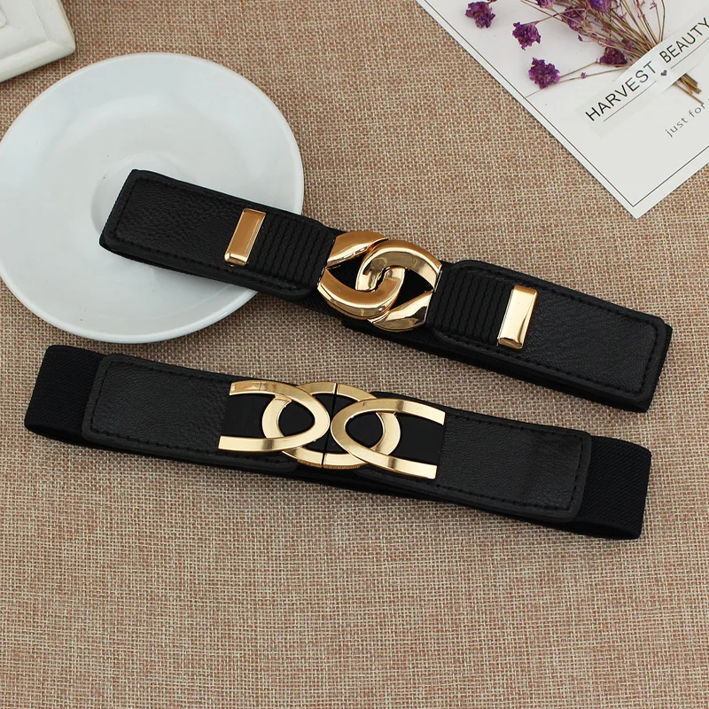 Decorative Luxury Elastic Belt Women Belts Elastic Narrow Belt