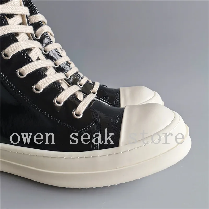 19ss Owen Seak/мужская повседневная парусиновая обувь роскошные кроссовки спортивные ботинки с высоким берцем на шнуровке брендовые туфли на плоской подошве на молнии Большие размеры