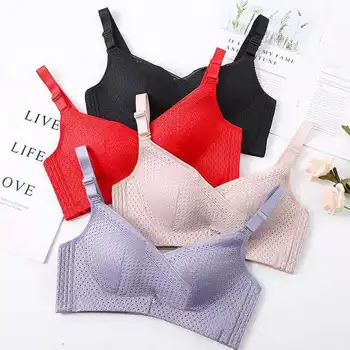 

Sexy Lace Women Bra Cotton Solid Wire Free Adjustable Comfortable Seamless Sexy Push Up Underwear Female