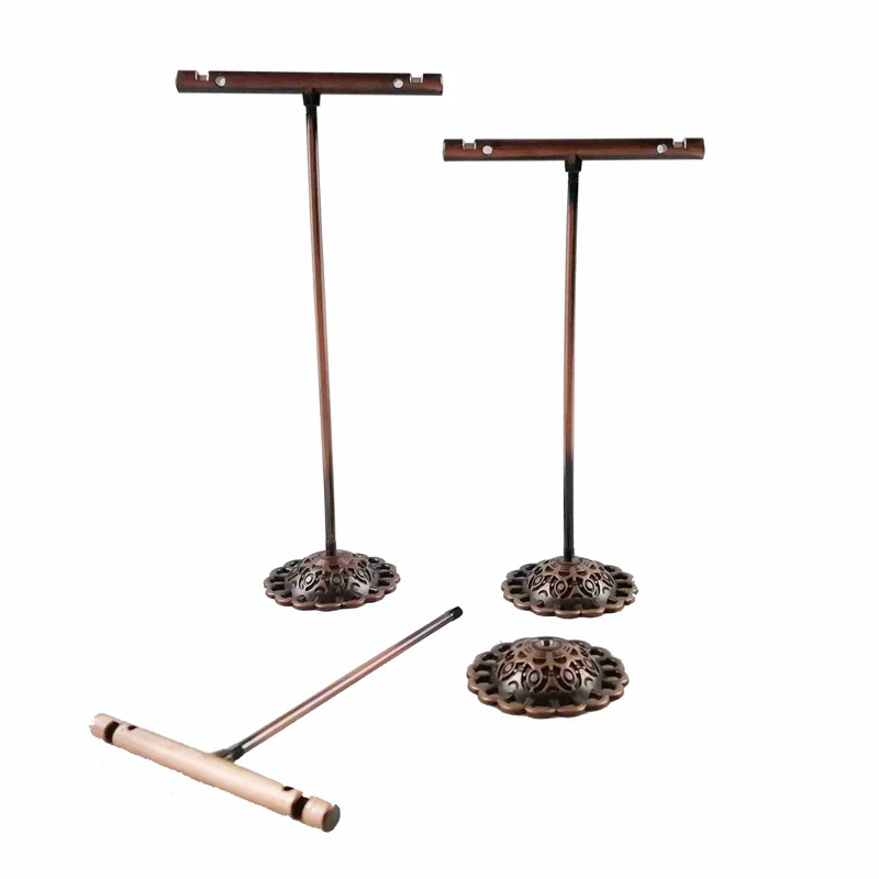 Antique Wholesale 3pcs/set Jewelry Stud Earrings Display Stand Rack Metal T Bar Hanger Showcase Ear Nails Organizer Holder Shooting Prop - Цвет: Antique