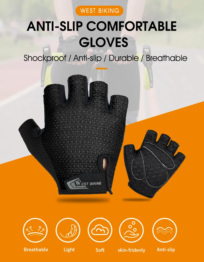 Paire de gants courts été vélo VTT BMX SOFFATTI taille M noir/bleu/gris