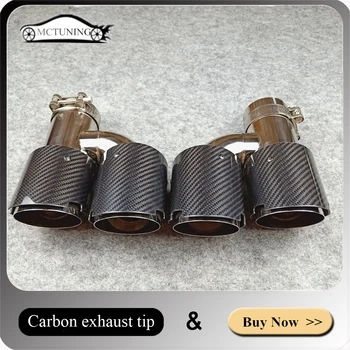 

1 pair: Universal Carbon Exhaust Pipe H Model Glossy Carbon Exhaust Tips Stainless steel Muffler Nozzle End Tips