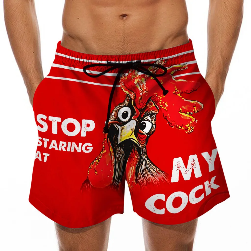 Pantalones cortos de playa para hombre, Shorts con estampado, transpirables de secado rápido, ropa interior impermeable, ropa de playa # C