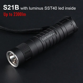 

Flashlight Convoy S21B with SST40 Led Inside Light 21700 Torch Flash Light Tactical Lanterna Camping Fishing Latarka Work Lamp