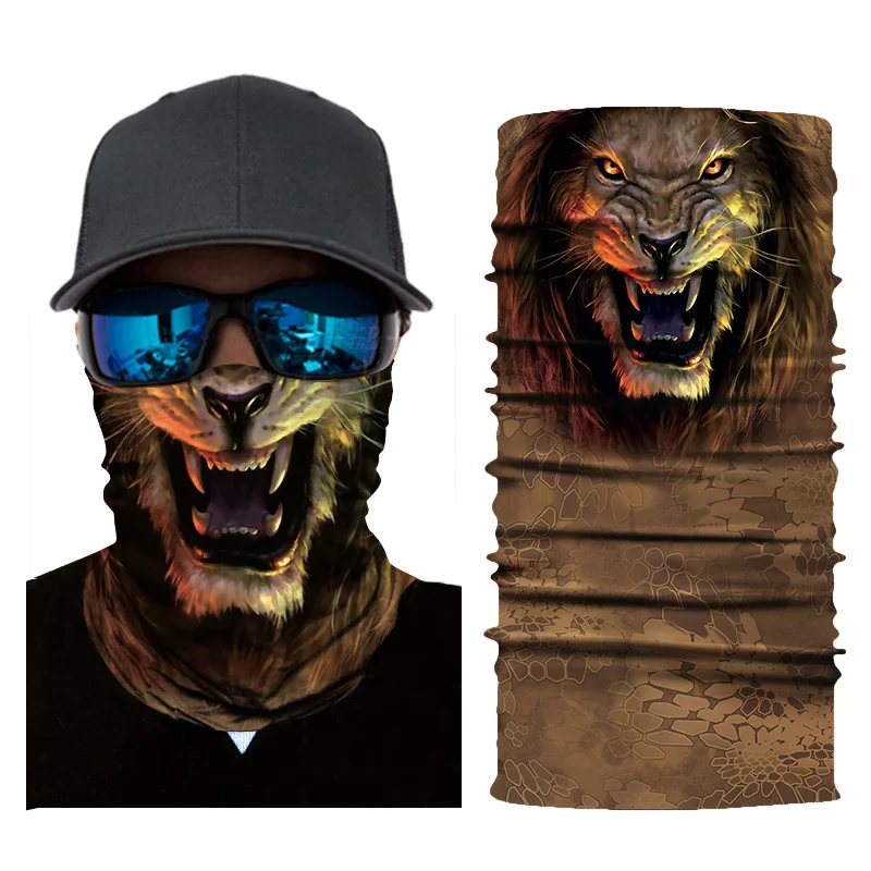 

1pc Mouth Face Mask 3D Print Real Animal Head Cover Outdoor Cyclinging Face Mask Head Hair Band Hood Scarf Pirate Hat Wristbands