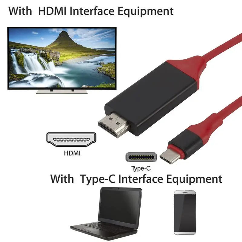 2 м USB-C HDMI кабель тип-c к HDMI адаптер конвертер для MacBook samsung Galaxy S9/S8/Note 9 huawei P20 Pro