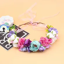 Стиль Европа и Америка детская фотосессия головной убор в форме гирлянды Детская повязка на голову приморский праздник цветочный головной венок производство