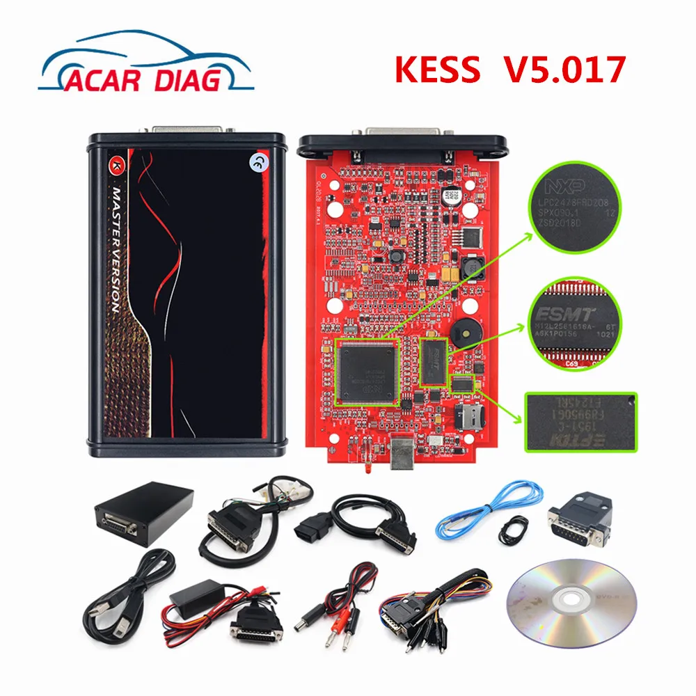 Программатор KESS V5.017 RED PCB Unlimited 2 80 Master 5 017 OBD2 адаптер BDM V2.80 Online EU Red Kess | Автомобили и