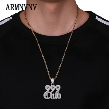 

ARMNVNV 999club Skull Hip Hop Zircon Necklace Jewelry Micro-studded with zircon Men's Pendant Necklaces
