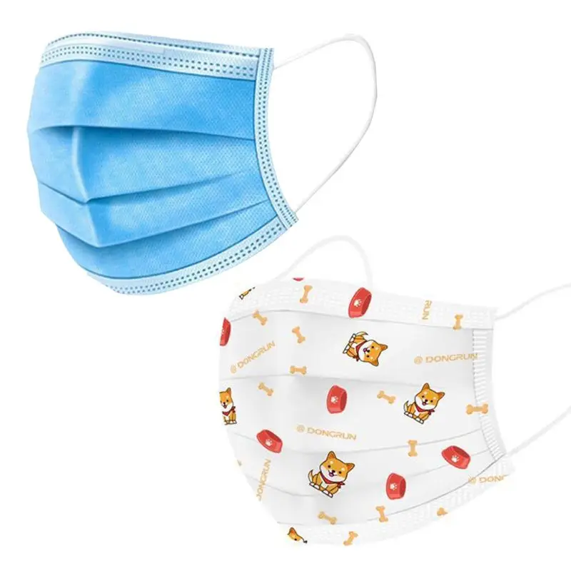 

50Pcs Disposable Face Mask Children Protective Mask Dust Breathable Earloop Face Mask Kid Comfortable Thick 3-Ply Mask