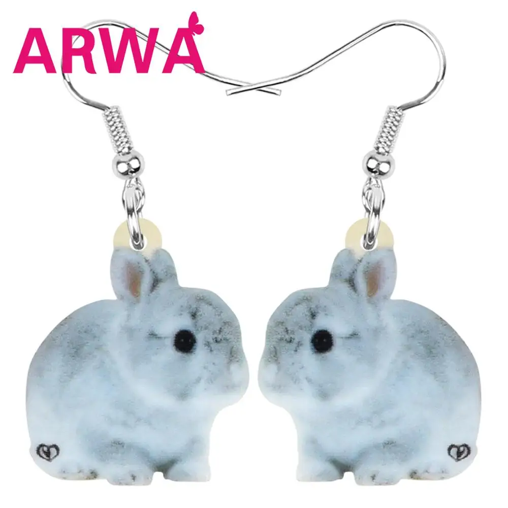 ARWA акриловые пасхальные серые заячьи серьги для домашних животных с милым