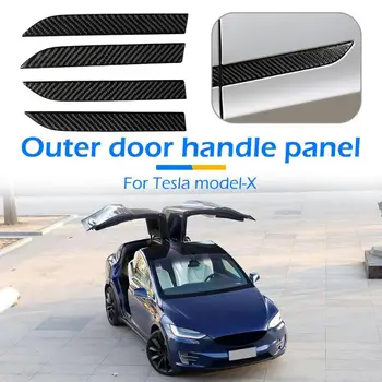 

Hot Sale Outer Door Handle Trim Delicate Design Carbon Fiber Car Styling Outer Door Handle Trim Cover for Tesla Model X Pack 4