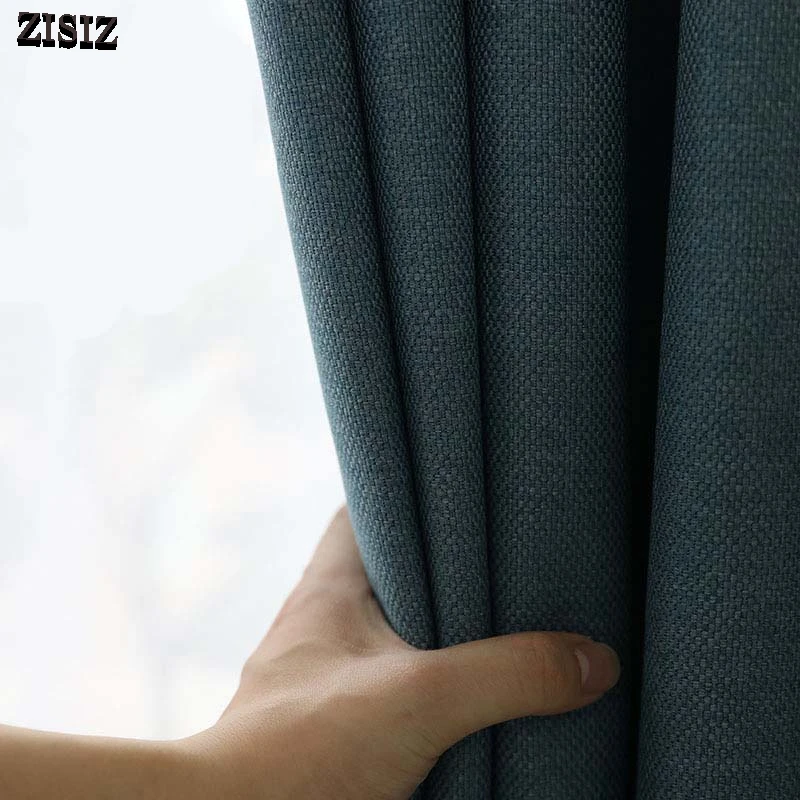 

ZISIZ 85% Shading Blackout Curtain for Living Room Modern Style Solid Color Curtain for Bedroom Kitchen Window Custom Made