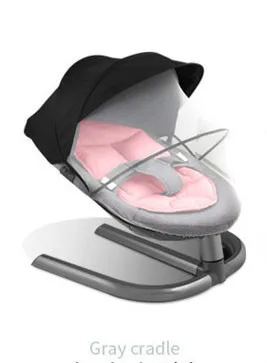 Gray chair pink mat Детское кресло-качалка из алюминия для новорожденных, детское кресло-качалка, детская корзина для сна, автоматическая Колыбель для малышей - Цвет: Gray chair pink mat