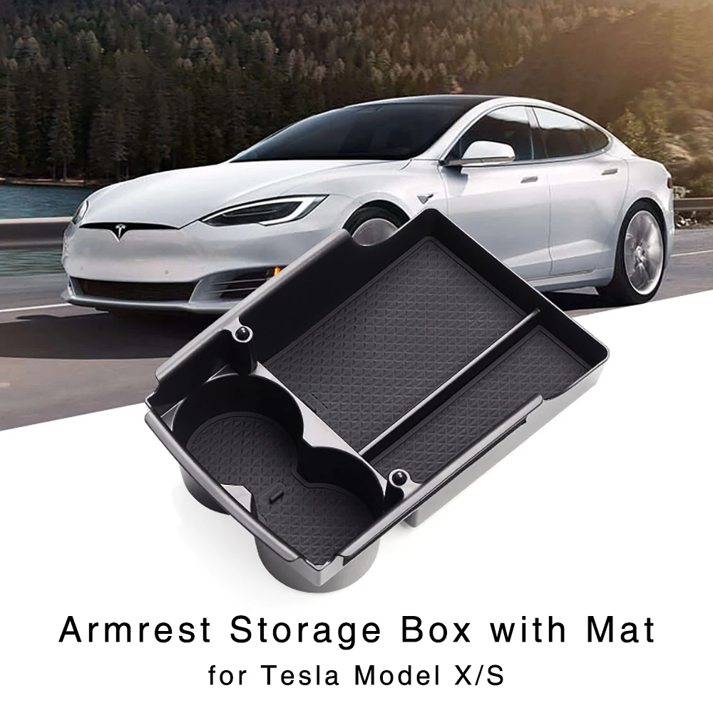 Подлокотник для хранения коробка держатель для Tesla модель X S центральный внутренняя панель Организатор поддон для перчаток