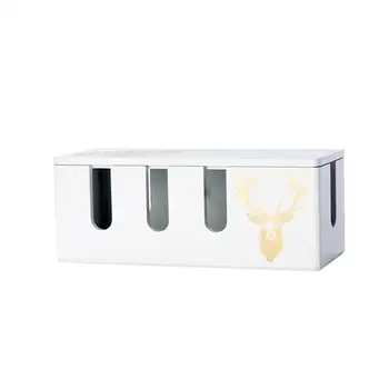 

OUNONA Power Storage Box Multifunctional Network Cable Patch Board Organizer Desktop Sundries Collection Box for Home Office