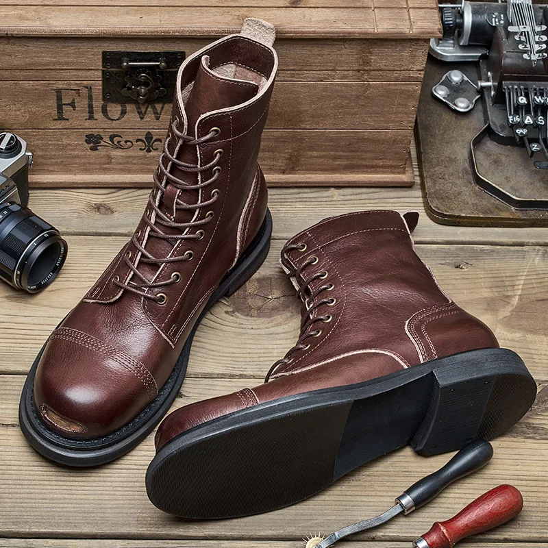 Scarpe Uomo Stringata Vera Pelle Crust Blu Fondo Antiscivolo Creeps Made In Italy Classico Sportivo Moda - Foto 3