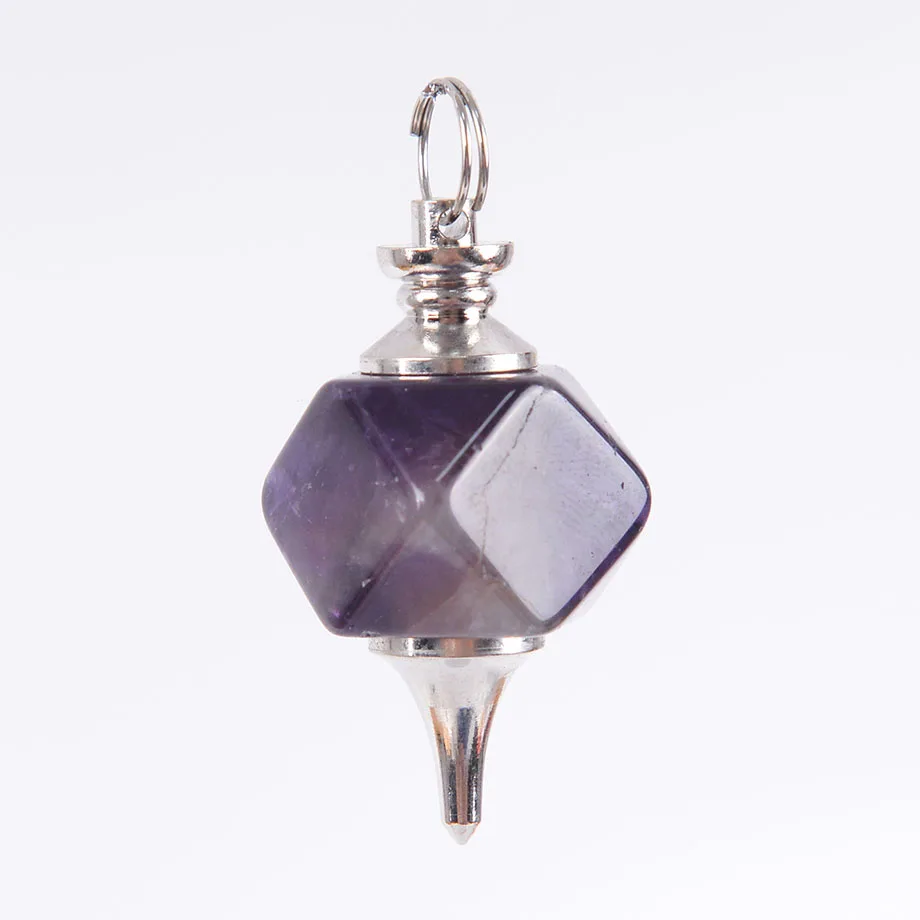 Multifaceted Natural Stone Pendulum For Dowsing Divination Healing Pink