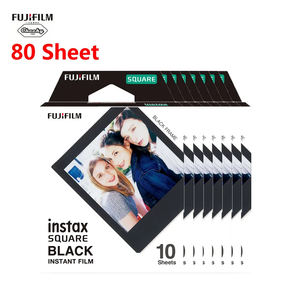 Fujifilm Instax черная мини пленка 10 20 40 60 80 листов мини мгновенная пленка для камеры Instax Mini квадратная SQ20 SQ10 SQ6 оригинальная
