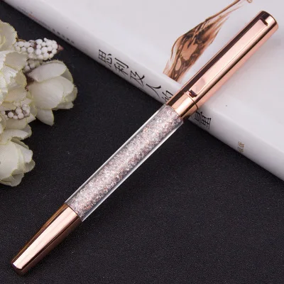 Rose Gold Творческий Алмаз ручка набор Красочные Бизнес Офис ролик шариковая металлическая ручка шариковые ручки канцелярские принадлежности применяется для Рождественский подарок - Цвет: Rose Gold