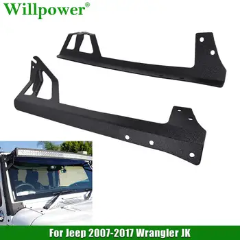 

1 Pair Offroad 4x4 Car Upper Windshield 50" LED Light Bar Mounting Brackets For Jeep Wrangler 2007-2017 JK 2WD 4WD Unlimited