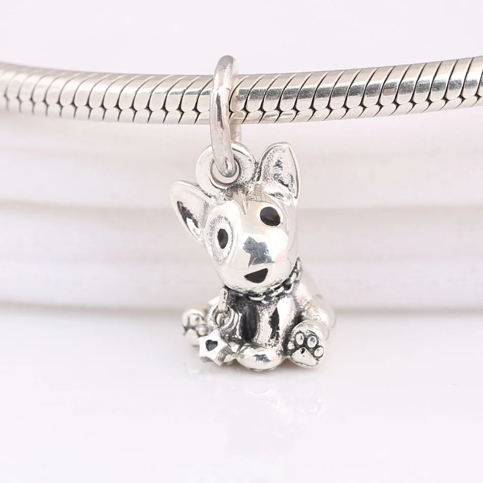 S925 DIY Ювелирные изделия бультерьер щенок Подвеска Шарм Подходит Для женского