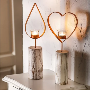 

Nordic Wooden Candle Holders Creative Table Centerpiece Art Candlestick Wedding Minimalist Candelero Christmas Decor AC50ZT