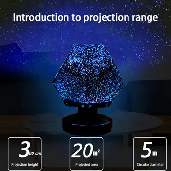 Starry Sky Projection Lamp Home Planetarium Projector Night Light Constellation Galaxy 3D Lamp For Kids Party