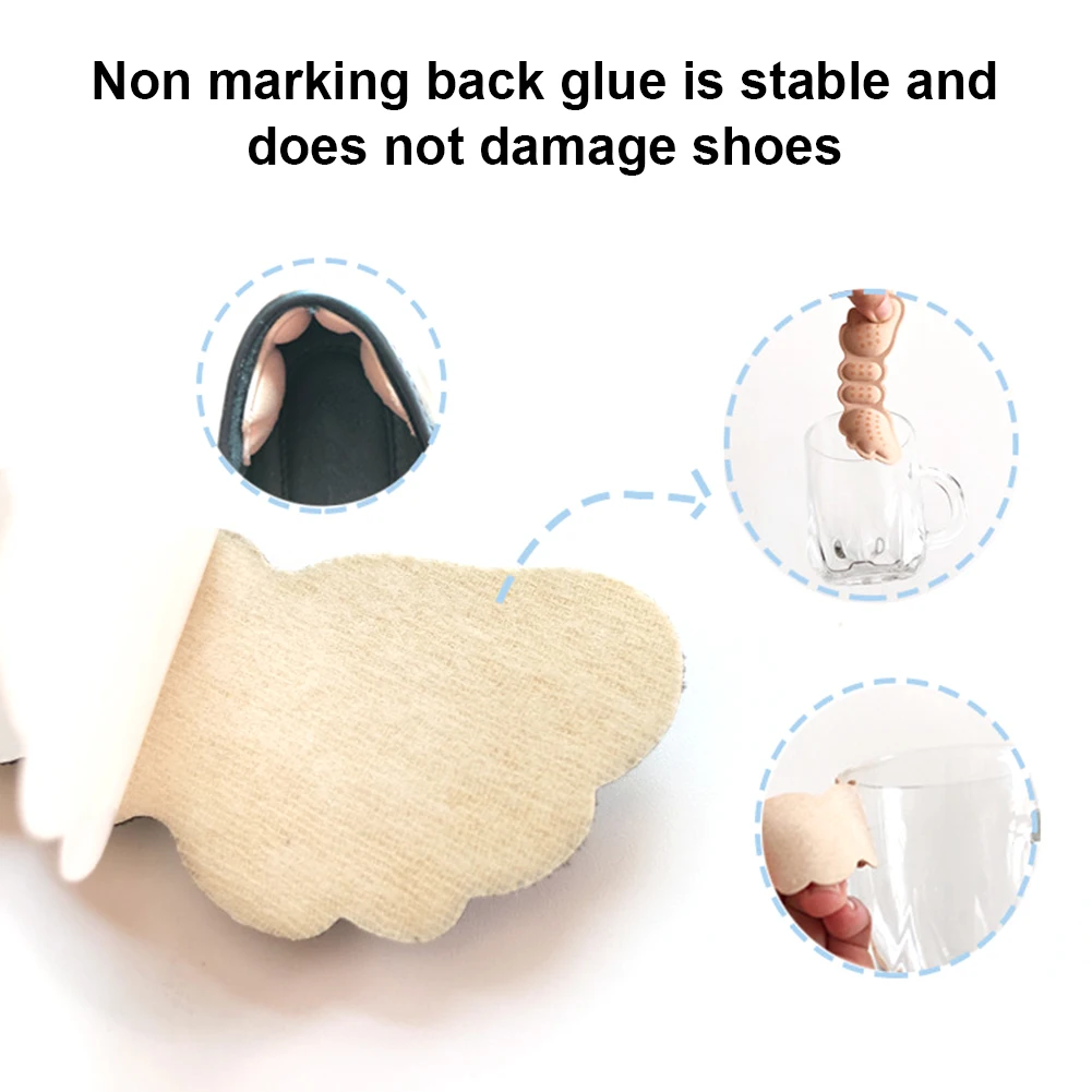1pair Women Running Shoe Insoles Foot Care Pads Wing Shaped Multifunction Walking Heel Grip Liner Stickers Cushion Anti Slip