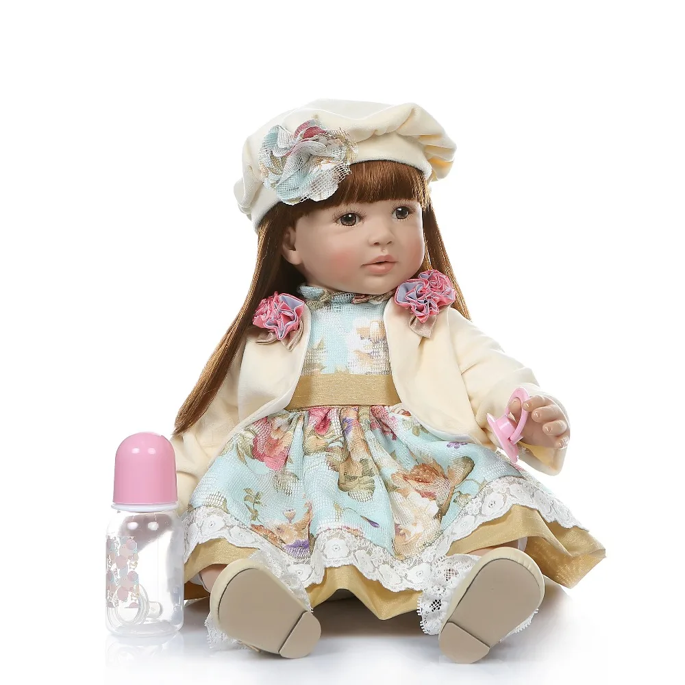 60 см силиконовые куклы Reborn Baby Princess, игрушки для девочек, реалистичные 24 дюймовые куклы для малышей с длинными волосами