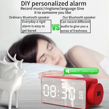 

Bluetooth Speaker DIY Ringtone Alarm Clock Wireless Charging Music Playing Desktop Decoration Smart Projection Multifunction