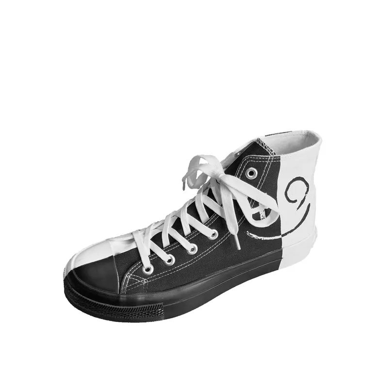 

New Trend Fashion Canvas Shoes Black and White Double Color Matching Light and Comfortable