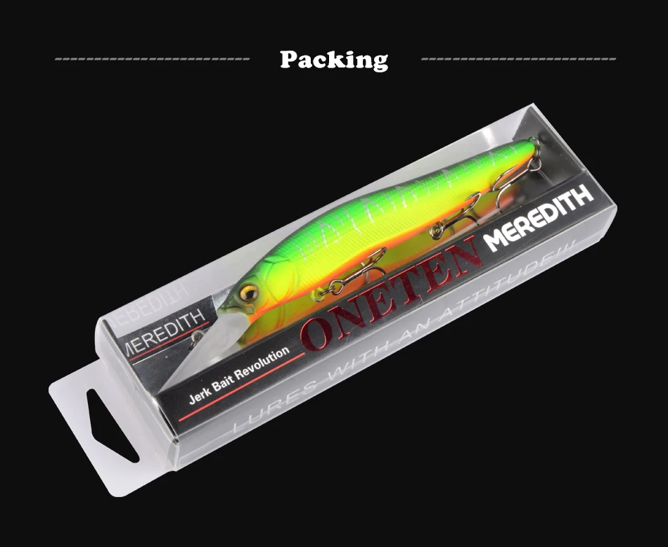 MEREDITH 110 мм 15,8 г Гольян рыболовные приманки-Воблеры искусственная жесткая приманка глубина 0-3 м медленно плавающий Джеркбейт бас приманка для щуки снасти