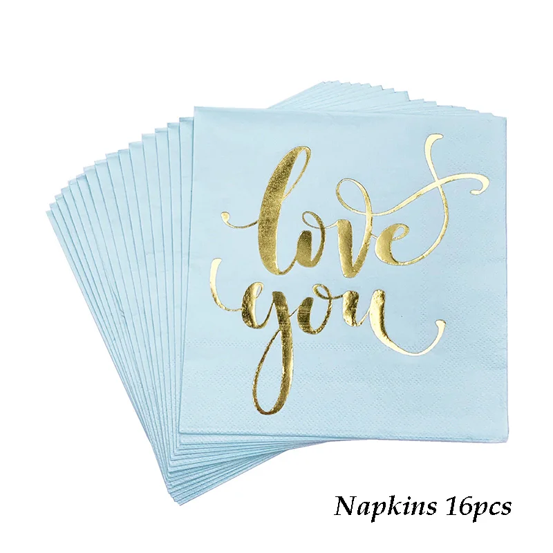 napkin 16pcs Вечеринка «будущая Невеста» одноразовая посуда золотой фольги бумажный стаканчик, тарелка салфетки Свадебные курица холостяк вечерние сувениры украшения - Цвет: napkin 16pcs