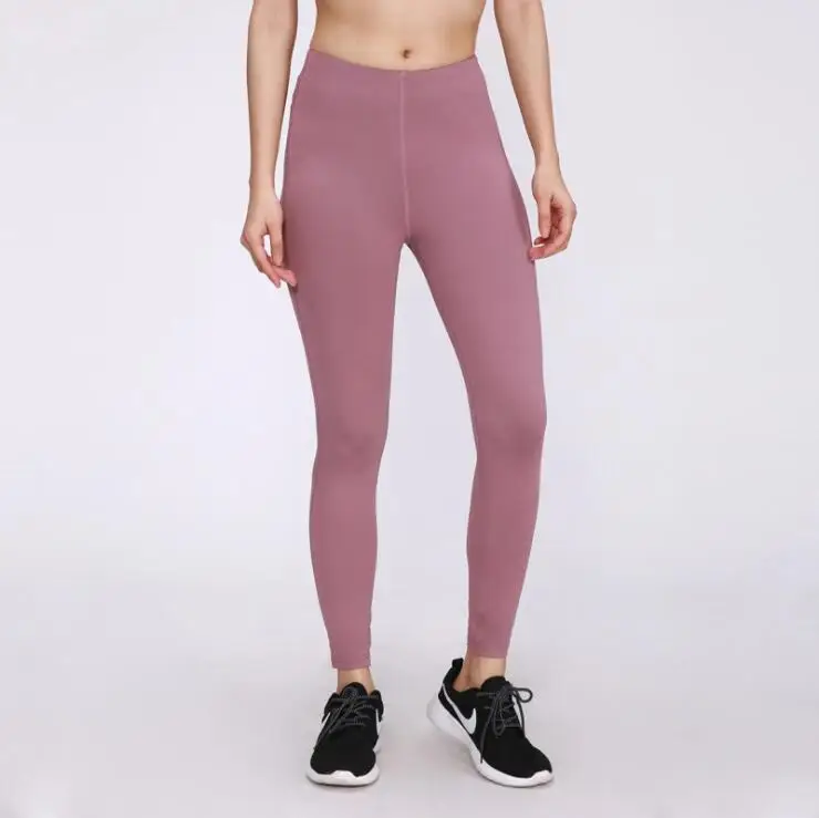 GECKATTE, спортивные, для спортзала, для бега, для тренировок, женские леггинсы, стрейч, высокая талия, леггинсы для фитнеса, длина по щиколотку, повседневные штаны, Mujer - Цвет: Розовый