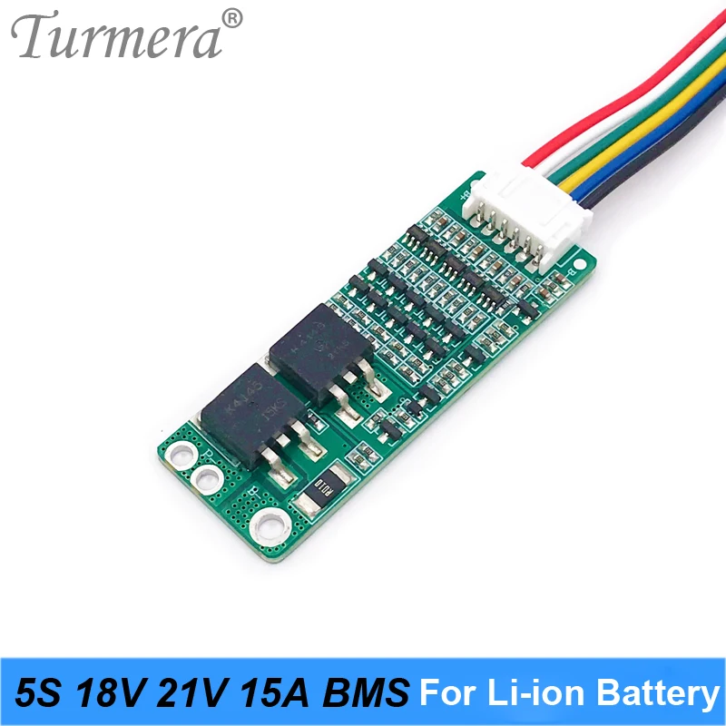 Turmera 5S 18V 21V 15A BMS Lithium Battery Board with Balancing for 21V 18V Screwdriver Shurika and Vacuum Cleaner Battery Pack 03