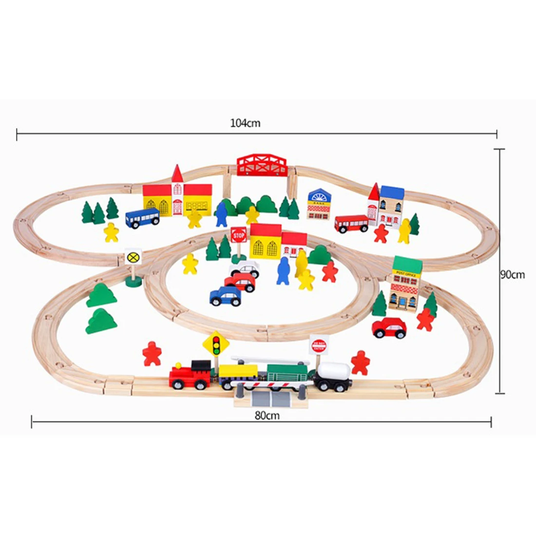 100 шт./компл. деревянная железная дорога трек игрушки Kit железнодорожный мост в сборе модель здания Наборы игрушки Рождественский подарок для детей